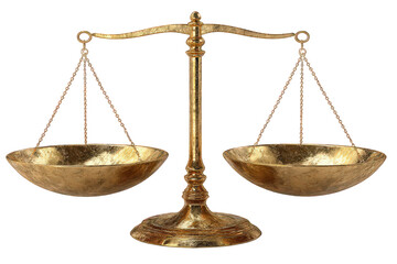 Gold Balance Scale On Black Background