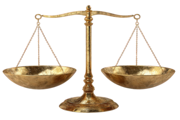 Gold Balance Scale On Black Background