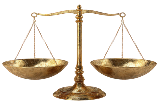 Gold Balance Scale On Black Background