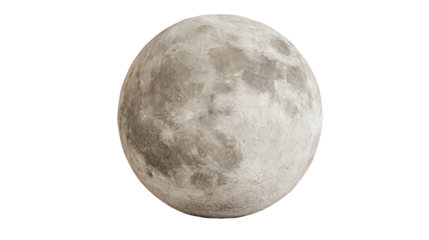 Grey Celestial Sphere Detailed Texture Isolated on Transparent Background