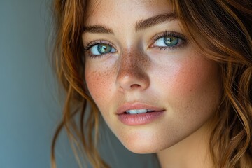 Fototapeta premium Natural Beauty Portrait of Fresh Faced Young Woman