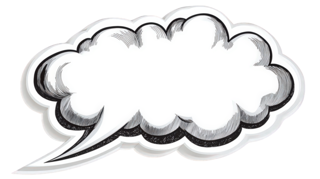 Hand Drawn Black And White Speech Bubble Illustration