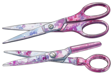 Pair Of Decorative Scissors With Floral Design