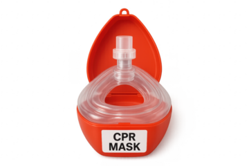 CPR mask in case for first aid resuscitation