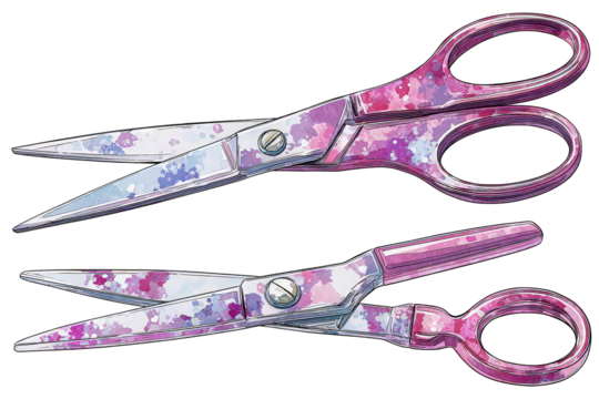 Pair Of Decorative Scissors With Floral Design