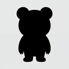 Naklejka premium Silhouette of a cute bear character on a light background.