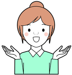 喜んで両手を広げる女性