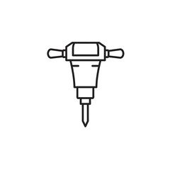 Naklejka premium Jackhammer Vector Icon Construction Equipment Symbol in Clean Line Art Style