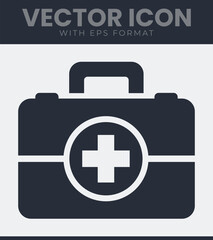 Fototapeta premium First aid kit medical help symbol flat icon