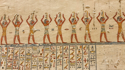 Wall Relief of Procession with Ritual Figures, Valley of the Kings, Luxor © Mihir Joshi