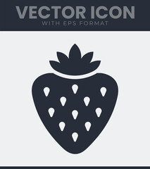 Simple strawberry vector icon fruit graphic art