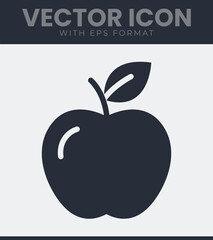 Simple apple icon vector graphic fruit symbol