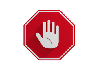 Obraz premium Red stop hand sign with a modern design.