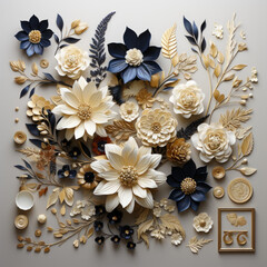 gold and silver flower