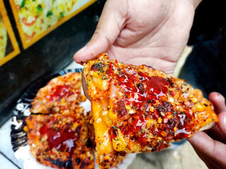 Street-Style Pizza with Cheese, Corn, and Sauce