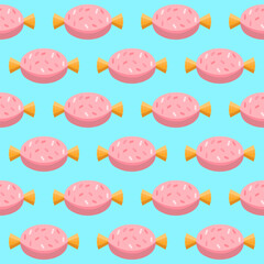 Colorful candy pattern background bakery design digital art whimsical style flat fun concept for creativity