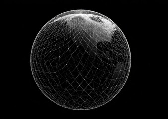 3D globe, network of lines,  earth,  abstract
