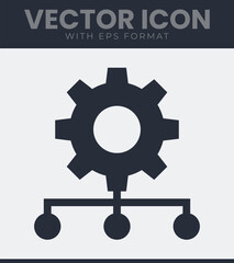 Gear and connections symbol for business process
