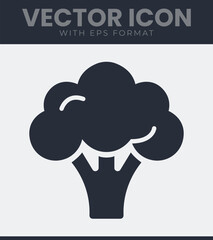 Simple broccoli vector icon healthy food graphic