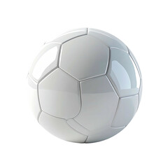 White soccer ball, glossy surface, geometric panels