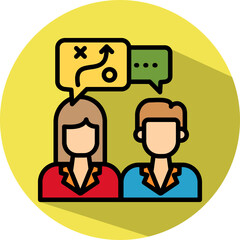 Communication Strategy lineal color icon
