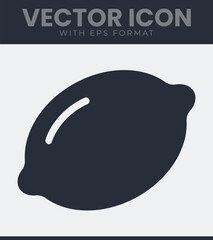 Simple lemon icon vector graphic fruit design