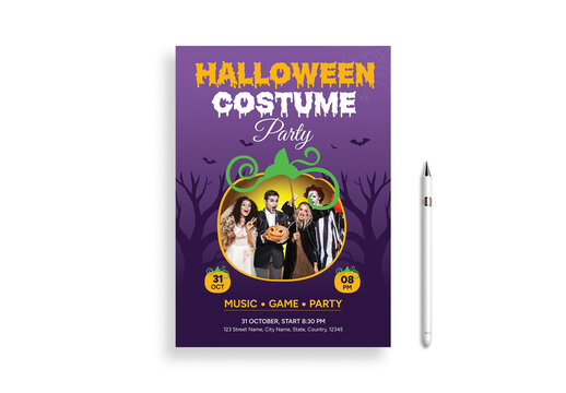 Halloween Costume Party Celebration Flyer Template