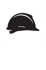 hard hat icon vector silhouette on transparent background