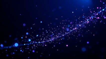 Abstract glowing particles in a dark space, representing futuristic data and technology concepts.