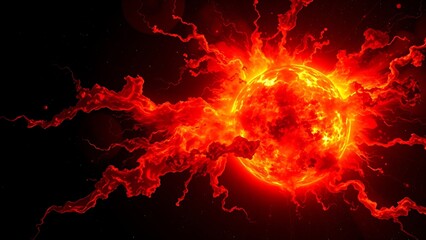 Abstract solar art depicting an immense eruption of superheated plasma in unseen colors against space.