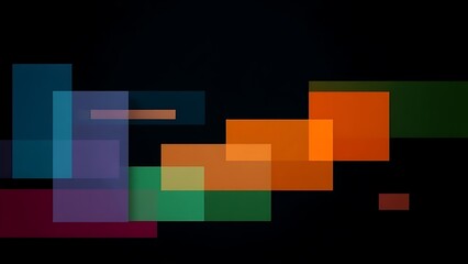 Abstract colorful rectangular shapes on a dark background, embodying a minimalist tech aesthetic.