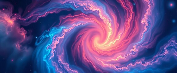 Fototapeta premium Abstract swirling nebula background, cosmic dust and energy vortex, galaxy, cosmic