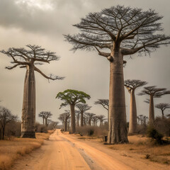 baobab trees at baobab alley morondava iconic mada