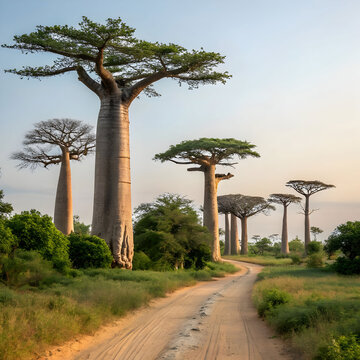 baobab trees at baobab alley morondava iconic mada