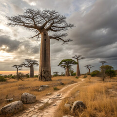 baobab trees at baobab alley morondava iconic mada