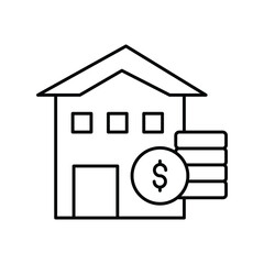 Real Estate Investment thinline icon , vector, pixel perfect, illustrator file 
