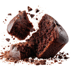Freshly Baked Chocolate Cake Being Broken into Pieces