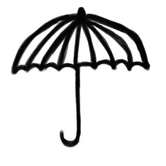 Black Umbrella Illustration on White Background