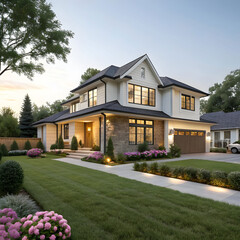 residential house outdoor suburban home in neighbo