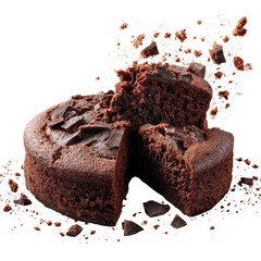 Freshly Baked Chocolate Cake Being Broken into Pieces