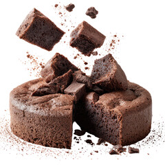 Freshly Baked Chocolate Cake Being Broken into Pieces