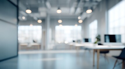 ambient. Abstract blurred modern office space with clean lines, suggesting a professional workspace. real-estate listings.