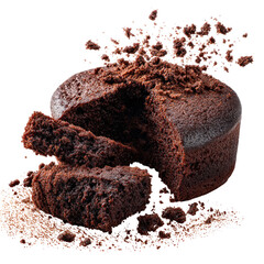 Freshly Baked Chocolate Cake Being Broken into Pieces