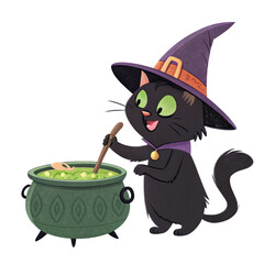 halloween witch cat
