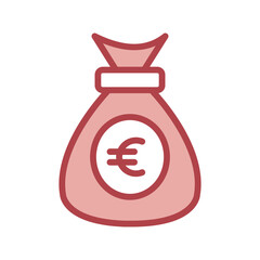 Euro Money Bag duotone line icon , vector, pixel perfect, illustrator file 
