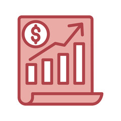 Investment Graph duotone line icon , vector, pixel perfect, illustrator file 
