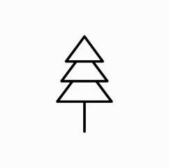 Fototapeta premium Pine Tree Icon – Minimalist Line Vector Silhouette