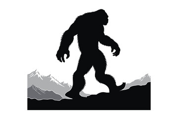 Fototapeta premium Bigfoot Sasquatch Silhouette Bundle 