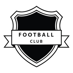 Classic football club crest design simple modern emblem black and white sport logo 