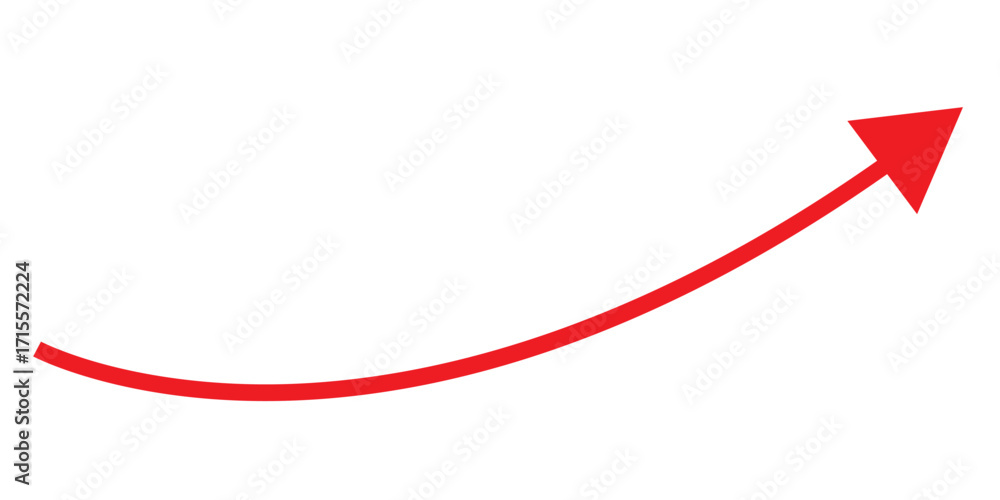 Poster long arrow icon curved upwards. curve arrow icon. long arrow icon. curve arrow vector illustration. 